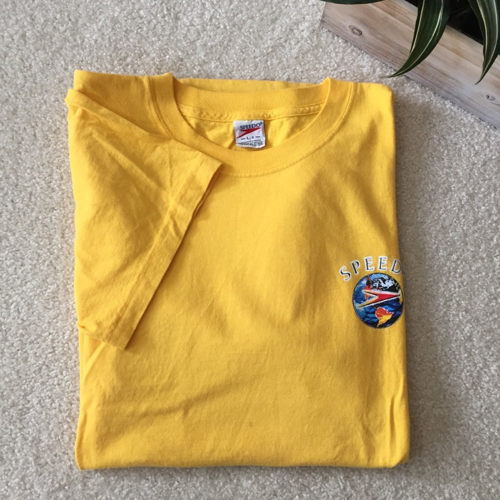 Vintage Speedo T-Shirt Bright Yellow 2000 Global Paradise